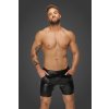 Noir Handmade H068 Mid-Length Shorts of Snake Wetlook with Back Pockets S Noir Handmade H068 Mid-Length Shorts of Snake Wetlook with Back Pockets S