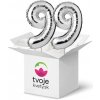 Na výber číslice 1–99 - balón v tvare čísla strieborný: 99 Na výber číslice 1–99 - balón v tvare čísla strieborný: 99