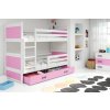 BMS Group Poschodová posteľ RICO 2 - 200x90cm - Biely - Ružový BMS Group Poschodová posteľ RICO 2 - 200x90cm - Biely - Ružový