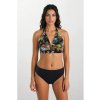 Bikiny Galapágy čierne s kvetmi