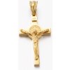 MSPERK Prívesok Krížik s Ježišom z nerezovej ocele – Zlatá farba MSPERK Prívesok Krížik s Ježišom z nerezovej ocele – Zlatá farba