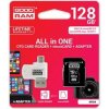 GOODRAM All-In-One 128GB / sada micro SDXC + adaptér + čítačka kariet / UHS-I / čítanie: 60MBs / zápis: 10 MBs (M1A4-1280R11) GOODRAM All-In-One 128GB / sada micro SDXC + adaptér + čítačka kariet / UHS-I / čítanie: 60MBs / zápis: 10 MBs (M1A4-1280R11)