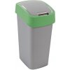 Curver® FLIP BIN 45L, na odpad šedostrieborný/zelený
