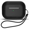 Silikónové puzdro pre AirPods 1 / AirPods 2 + remienok na zápästie - čierne Silikónové puzdro pre AirPods 1 / AirPods 2 + remienok na zápästie - čierne