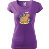 Kapybara a vtáčik - Dámske tričko Pure - L ( Fialová ) Kapybara a vtáčik - Dámske tričko Pure - L ( Fialová )