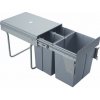 Wireli Výsuvný odpadkový kôš 400 mm - 2x10L + 1x20L s úchytmi dvierok / Šedý Wireli Výsuvný odpadkový kôš 400 mm - 2x10L + 1x20L s úchytmi dvierok / Šedý