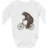 Medveď na bicykli - Body dojčenské s dlhým rukávom - Dlhý r. 3-6 mes ( Biela ) Medveď na bicykli - Body dojčenské s dlhým rukávom - Dlhý r. 3-6 mes ( Biela )