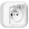 Povrchová montážna jednoduchá zásuvka 2P+E s krytom, 16A, 250V, BIELY Povrchová montážna jednoduchá zásuvka 2P+E s krytom, 16A, 250V, BIELY