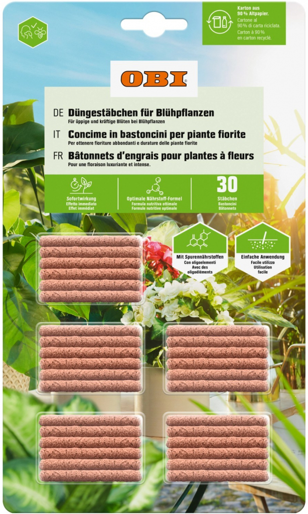 OBI Hnojivé tyčinky pre kvitnúce rastliny 30 ks