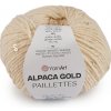 Pletacia priadza Alpaca Gold s flitrami 50 g béžová svetlá 1ks Pletacia priadza Alpaca Gold s flitrami 50 g béžová svetlá 1ks