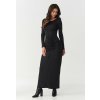 Makadamia Priliehavé maxi šaty | čierna M898 - 40 (L) M898 Makadamia Priliehavé maxi šaty | čierna M898 - 40 (L) M898