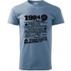 1984 v kocke - Klasické pánske tričko vyššej gramáže - 2XL ( Denim ) 1984 v kocke - Klasické pánske tričko vyššej gramáže - 2XL ( Denim )