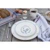 Clayre & Eef Porcelánový dezertný tanier v bielom farebnom prevedení s dekorom kohúta vo vidieckom štýle 20 x 2 cm 41977