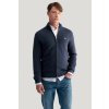 Gant Textured Cotton Full Zip Cardigan modrá