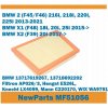 Vzduchový filter MF51056 BMW 2 X1 X2 náhrada za Filtron AP026/3 Vzduchový filter MF51056 BMW 2 X1 X2 náhrada za Filtron AP026/3