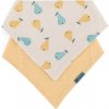 Petite&Mars Podbradník bandana Luke 2 ks Beige Pears&Intense Ochre 3m+
