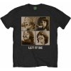 The Beatles Tričko Let It Be Sepia Unisex Black M The Beatles Tričko Let It Be Sepia Unisex Black M
