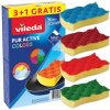 Vileda 149470 Pur Active Color Edition špongia stredná 3+1 ks Vileda 149470 Pur Active Color Edition špongia stredná 3+1 ks