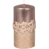 Vianočná sviečka Ice Star valec Ø7x14 cm ružovo-zlatá Vianočná sviečka Ice Star valec Ø7x14 cm ružovo-zlatá