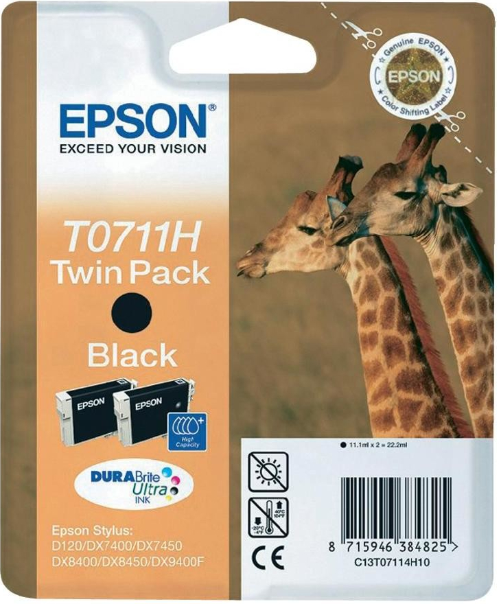 Epson T0711H TwinPack Black - originálny