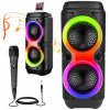 PRENOSNÝ BEZDRÔTOVÝ BLUETOOTH REPRODUKTOR RGB BOOMBOX S MIKROFÓNOM PRENOSNÝ BEZDRÔTOVÝ BLUETOOTH REPRODUKTOR RGB BOOMBOX S MIKROFÓNOM