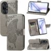 Peňaženkové kožené puzdro BUTTERFLY na Huawei P50 - Šedá Peňaženkové kožené puzdro BUTTERFLY na Huawei P50 - Šedá