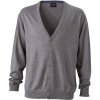 James & Nicholson Cardigan JN 661 s výstřihem do V pánský COT02066103401-grey heathe