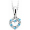 Danfil Detský prívesok hearts C2157 biele zlato s kamienkami Arctic Blue