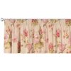Dekoria Krátky záves na riasiacej páske, výrazný vzor ružovozelené kvety na ľanovom podklade , 260 x 40 cm, Londres, 143-87 Dekoria Krátky záves na riasiacej páske, výrazný vzor ružovozelené kvety na ľanovom podklade , 260 x 40 cm, Londres, 143-87
