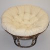 Nábytek PEGAS Ratanový papasan 110 cm hnědý polstr světle béžový melír Nábytek PEGAS Ratanový papasan 110 cm hnědý polstr světle béžový melír