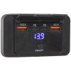 2xUSB QC3.0 +2x USB-C zásuvka, voltmeter 12/24V, montáž na povrch 2xUSB QC3.0 +2x USB-C zásuvka, voltmeter 12/24V, montáž na povrch