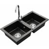 Dvojkomorový granitový drez MEXEN MARIO s kuchynskou batériou čierny so vzorom/chróm II Dvojkomorový granitový drez MEXEN MARIO s kuchynskou batériou čierny so vzorom/chróm II