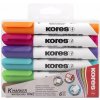 Popisovač na biele a flipchartové tabule, sada, 3 5 mm, zrezaný hrot, KORES K Marker XW2, 6 rôznych farieb Popisovač na biele a flipchartové tabule, sada, 3 5 mm, zrezaný hrot, KORES K Marker XW2, 6 rôznych farieb