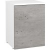 Dreja Nízka kúpeľňová skrinka FLOOR SND 40 - L01 Biela vysoký lesk / D01 Betón / Pravé Dreja Nízka kúpeľňová skrinka FLOOR SND 40 - L01 Biela vysoký lesk / D01 Betón / Pravé