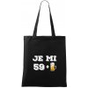 Je mi 60 pivo - Taška bavlnená - 42 x 38 cm ( Čierna ) Je mi 60 pivo - Taška bavlnená - 42 x 38 cm ( Čierna )