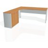 Pracovný stôl Gate, ergo, pravý, 180x75,5x200 cm, jelša/sivá Pracovný stôl Gate, ergo, pravý, 180x75,5x200 cm, jelša/sivá