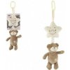 Teddies Medveď plyšový s hviezdou na zavesenie naťahovaciu 35 cm hnedý