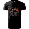 Nápis Hasiči, helma a oheň - Klasické pánske tričko vyššej gramáže - 2XL ( Čierna ) Nápis Hasiči, helma a oheň - Klasické pánske tričko vyššej gramáže - 2XL ( Čierna )
