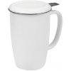 Hrnček porcelánový biely s nerezovým filtrom Hrnček porcelánový biely s nerezovým filtrom