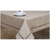 Obrus tmavobéžový s hnedým ozdobným pásikom béžová Šírka 110 cm | Dĺžka 110 cm Obrus tmavobéžový s hnedým ozdobným pásikom béžová Šírka 110 cm | Dĺžka 110 cm