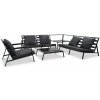 VidaXL 5-dielna súprava záhradného nábytku s poduškami, hliník, tmavosivá VidaXL 5-dielna súprava záhradného nábytku s poduškami, hliník, tmavosivá