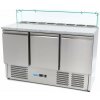 Maxima Trojdverový pizza stôl s kamennou doskou - 137 cm - 400 l - vrátane skleneného krytu Maxima Trojdverový pizza stôl s kamennou doskou - 137 cm - 400 l - vrátane skleneného krytu