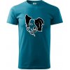 Border kólia obrys hlavy - Klasické pánske tričko vyššej gramáže - L ( Tmavý tyrkys ) Border kólia obrys hlavy - Klasické pánske tričko vyššej gramáže - L ( Tmavý tyrkys )