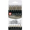 Sakura Pigma Micron Fineliner Technické perá Black 7 ks Sakura Pigma Micron Fineliner Technické perá Black 7 ks