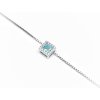 Šperk Holíč Náhrdelník s kamienkovým príveskom ,,bledo modrý štvorec