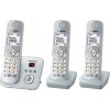 Panasonic KX-TG6823, DECT telefón, Hlasitý odposluch, 120 položky, ID volajúceho, Strieborná, Biela Panasonic KX-TG6823, DECT telefón, Hlasitý odposluch, 120 položky, ID volajúceho, Strieborná, Biela