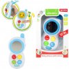 Teddies Telefón mobil pre najmenších so zrkadielkom plast na batérie so svetlom so zvukom