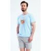 Vienetta MAN pánske pyžamo so šortkami Pohodár svetlo modrá