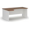 Ergonomický kancelársky písací stôl PRIMO WHITE, 180x120 cm, ľavý, biela/orech Ergonomický kancelársky písací stôl PRIMO WHITE, 180x120 cm, ľavý, biela/orech