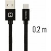 Swissten 71521101 datový USB - USB-C, 0.2m, černý Swissten 71521101 datový USB - USB-C, 0.2m, černý